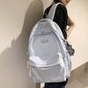 School bag female Japanese junior high school student backpack Korean version solid color soft girl girl backpack simple college backpack