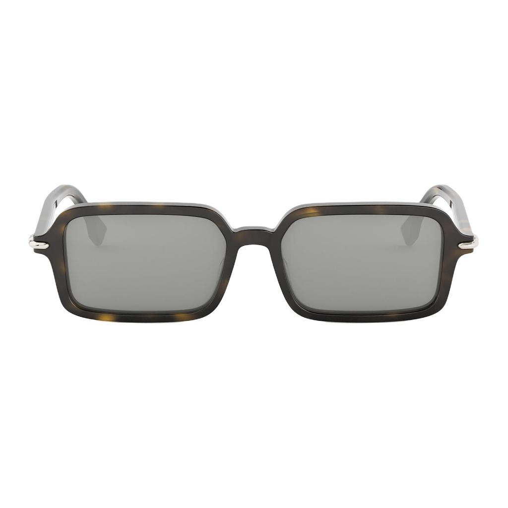 Fendi Logo Acetate Square Sunglasses Unisex Sunglasses Tortoiseshell FE40174F_52C