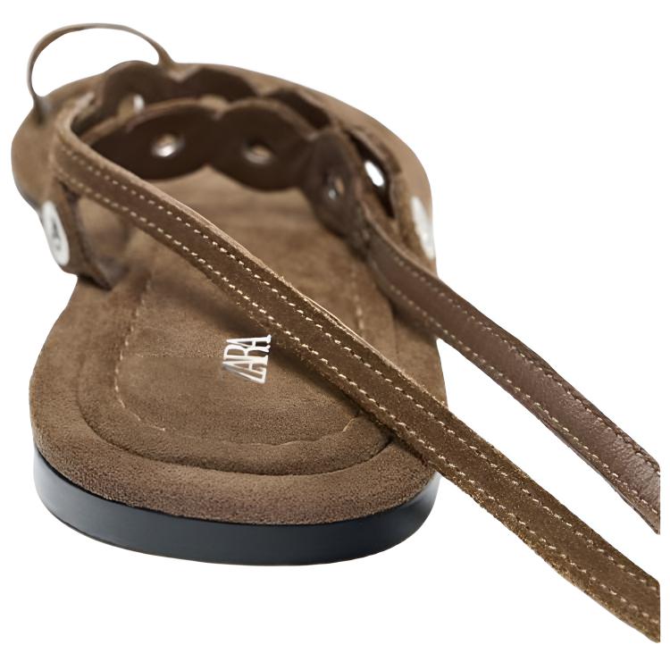 Zara Sandali Donna Versatili a Una Fascia Retrò Marrone 3640510700