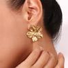 Vintage Gold Flower Stud Earrings for Women, Simple Geometric Earrings, Party Gift, Women's Earrings
