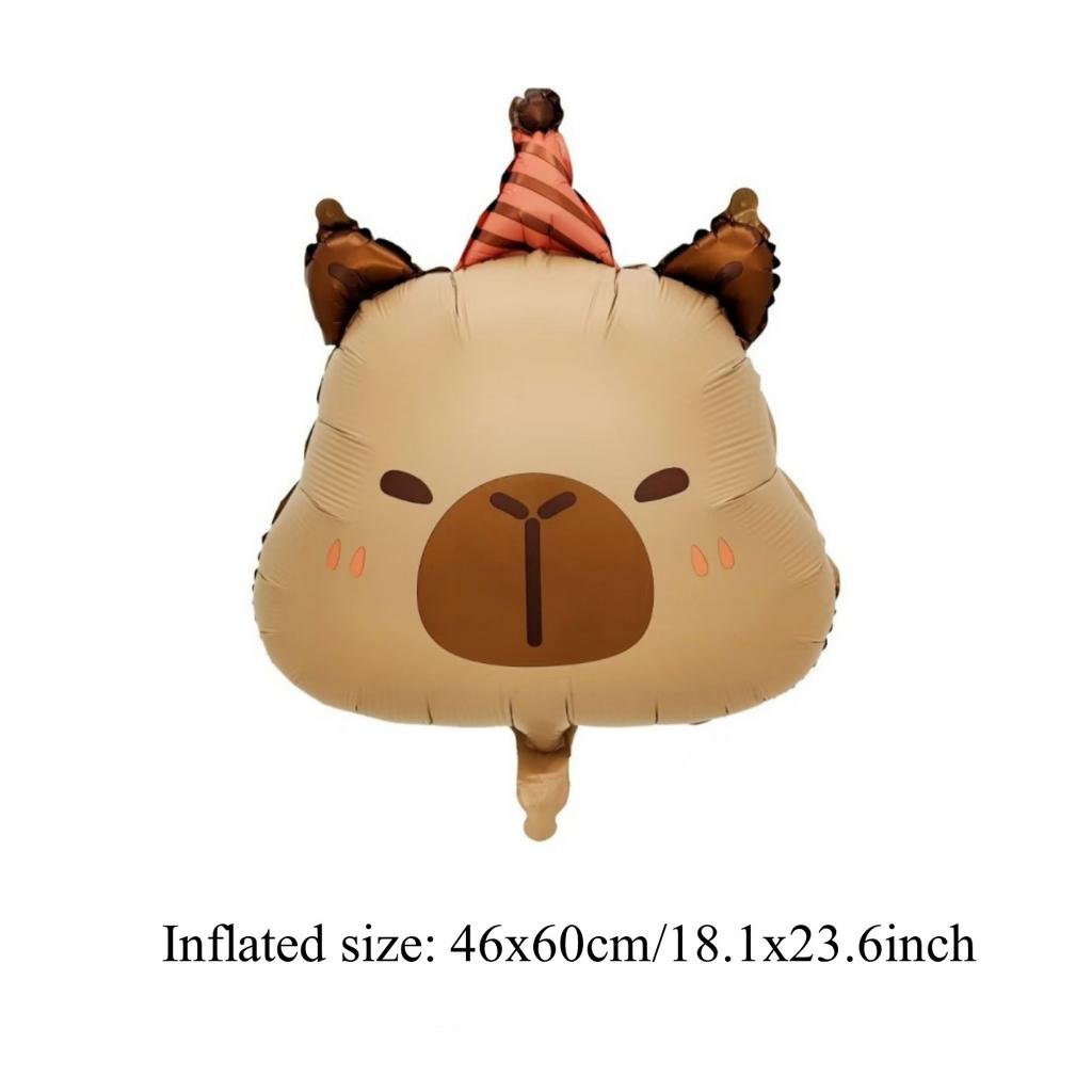 Cartoon Kawaii Capybara Theme Aluminium Film Balloon Kids Children Birthday Balloon Toy Baby Shower Globos Decoration Supplies