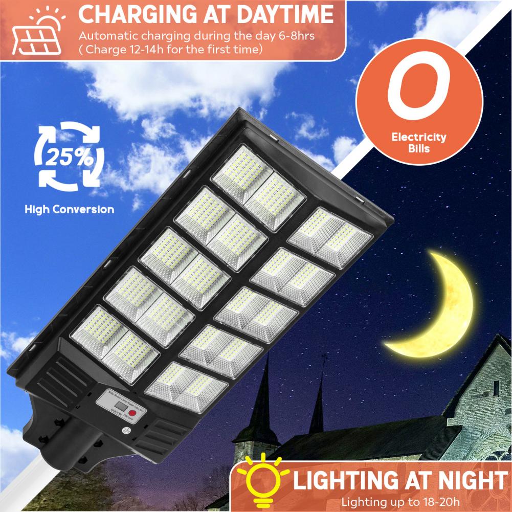 3 Pcs 300W Solar Led Light Outdoor Most Powerful Outdor Solar Lamp 1152 Light Waterproof Light Garden Street Lamp Street Garden