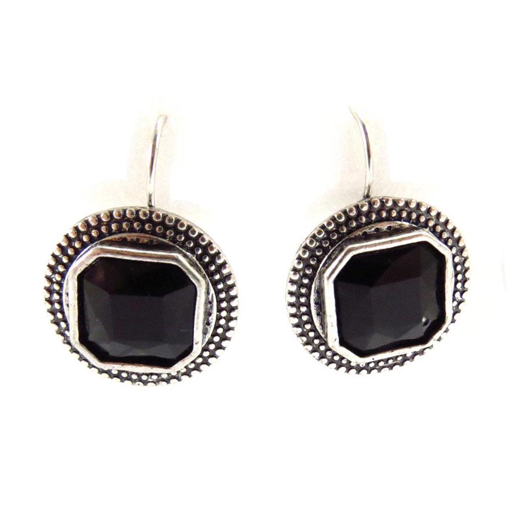 Les Trésors De Lily [J5971] - Boucles Créateur 'Cunégonde' noir argenté