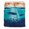 Quilt Cover Set Hawaii Turtle and Colorful Hibiscus Bedding Set Home Textiles