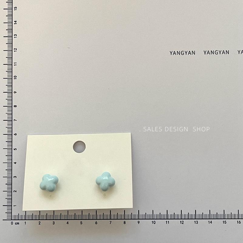 Korean Candy Color Flower Stud Earrings: Cute, Fashionable, and Versatile Jewelry for Women