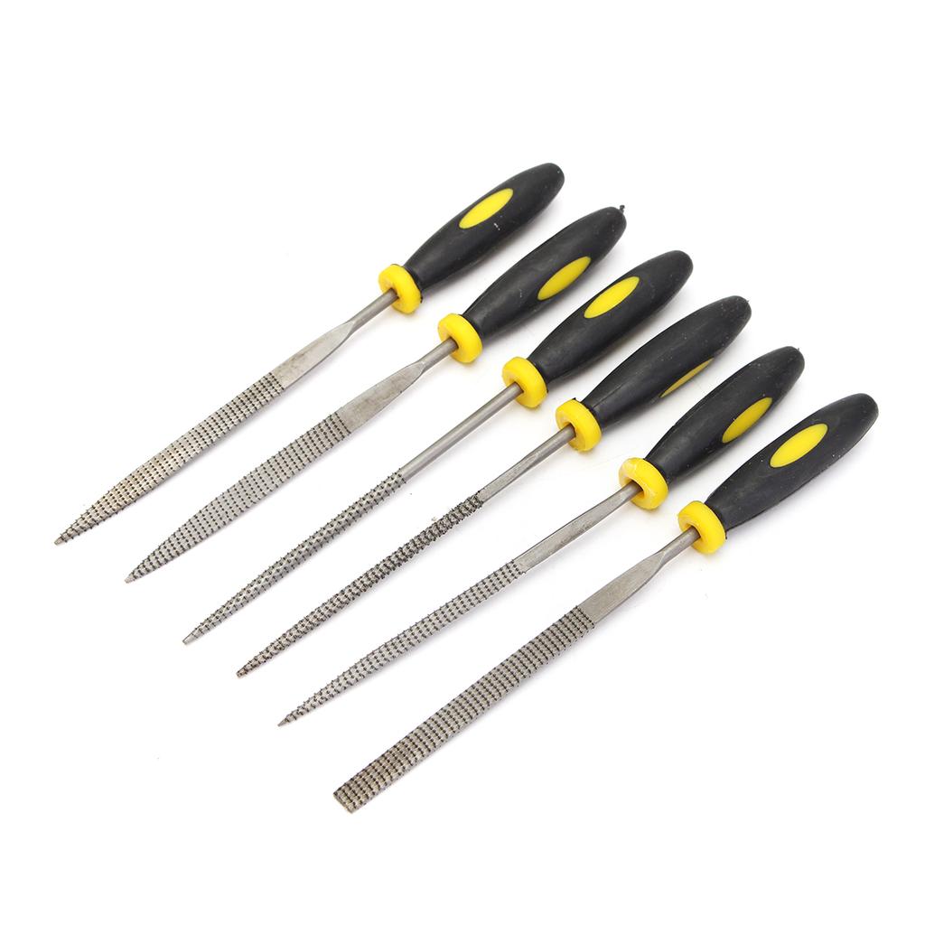 6 piezas Juego de limas de aguja mini lima de aguja de acero endurecido para madera escofina de madera con mango de goma suave pl/ástico y otros objetos blandos. KALIM