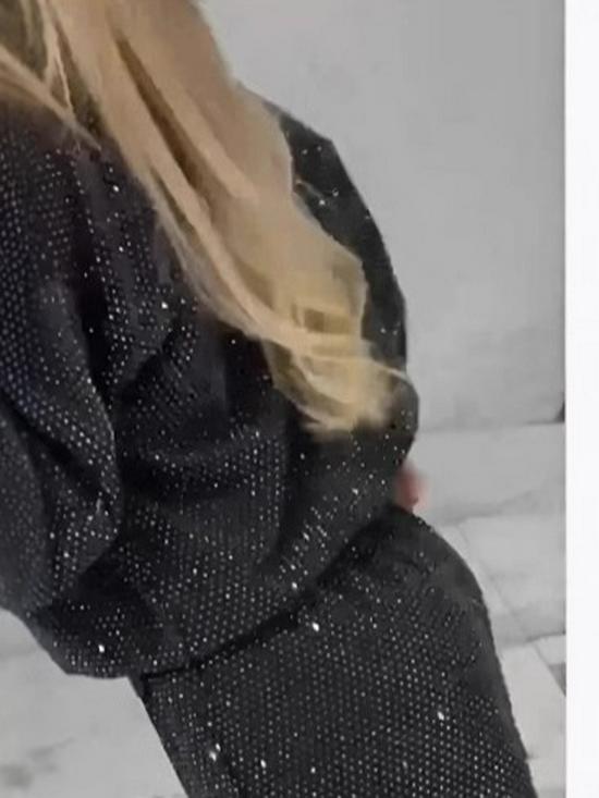 Starry Sky Baby Breath Long-Sleeve Loose Top & Wide-Leg Drawstring Pants Set