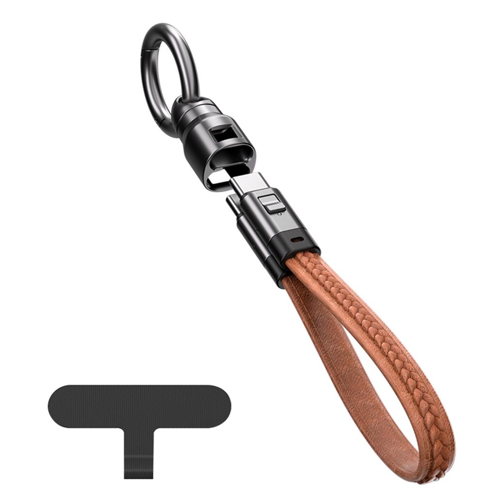 PD240W Keychain Fast Charging Cable 2-in-1, 240W Type-C To Type-C Cable with Smart Chip, Portable Charging Cord for Laptop Tablet Phone, Trave