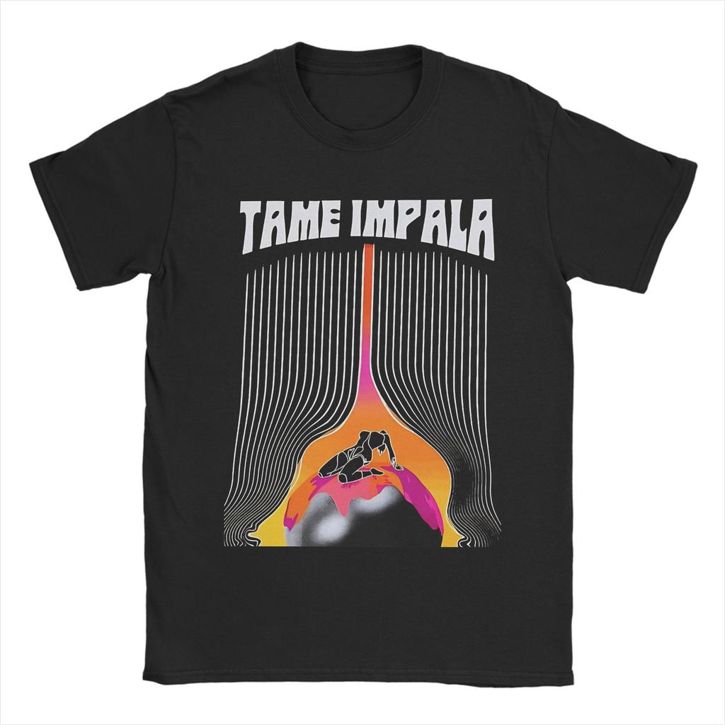Tame Impala Zig Zag Frame Band  Outfit Unisex T Shirt Cotton Tee Graphic Printed  T-shirt Clothing