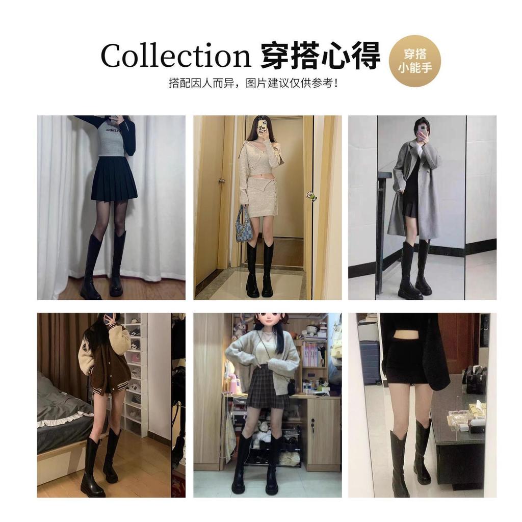 V Mouth But Knee Boots Women's Spring and Autumn 2025 New Korean Version Thick-soled Thin Boots Tall Knight Boots