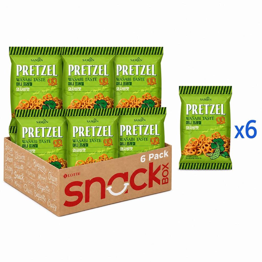 SAMJIN Mini Pretzel Biscuits Wasabi Flavor 70g 6pack