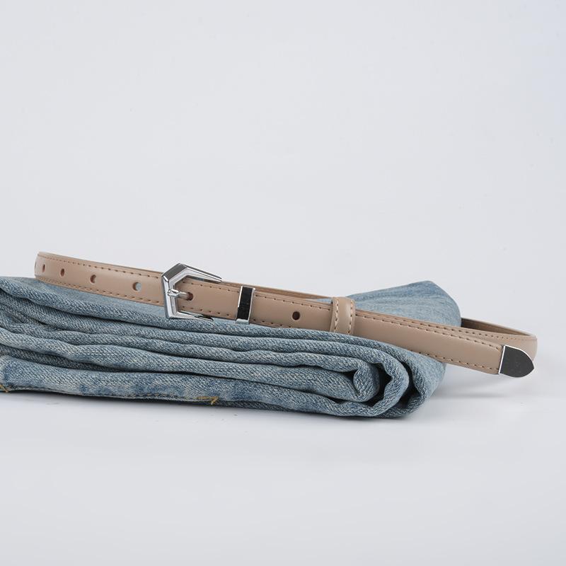 Slim Genuine Leather Belt with Jeans Casual Pants for Women, Versatile Dress, High-end Decorative Belt