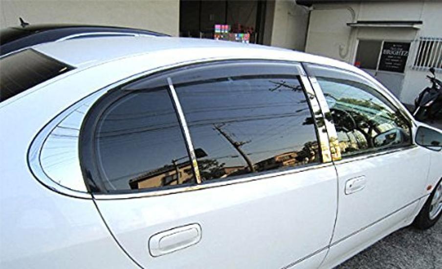 BRIGHTZ Finish Stainless Steel Pillar Panels for Aristo Set with 10697 Ultra-Mirror JZS160/JZS161 (8-Piece Visor) [PIL-SIL-089]