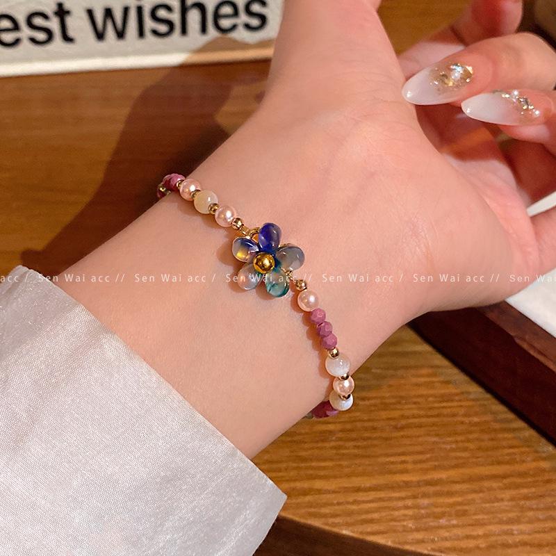 Korean-Style Versatile Pearl Bracelet for Women: Light Luxury, Exquisite, High-End Feel, Popular Beaded Bangle, Elegant Hand Jewelry.