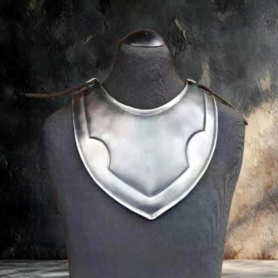 Gotická ramenní zbroj nákrčník set Rytířská ramenní zbroj, Nákrčník Šedá ocel Rytíř Cosplay, LARP, Kostým fantasy válečníka Dárek