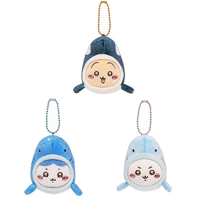 Chiikawa Cross Dressing Shark Plush Toy Cartoon Doll Backpack Pendant Keychain