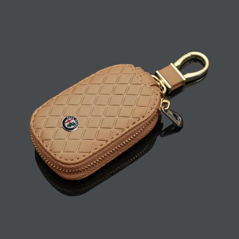 Car leather zipper key bag sports keyless storage bag For Alfa Romeo Giulia Giulietta 159 156 MITO Stelvio 147 zk2