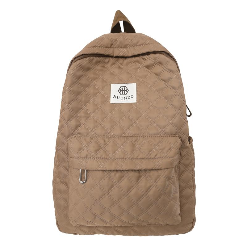 

Студенческий школьный рюкзак для женщин средней школы, рюкзак большой емкости, клетчатый рюкзак кофейный