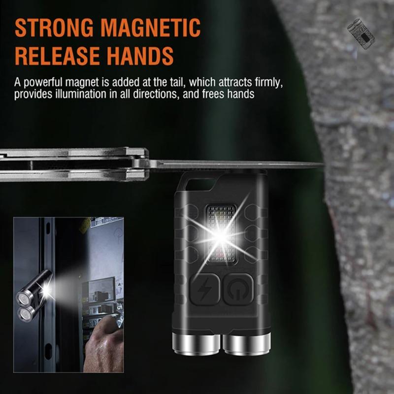 Super Bright Pocket Torch Light XPG LED Multifunctional Mini Keychain Flashlight Type-C USB Rechargeable Outdoor Camping Torch
