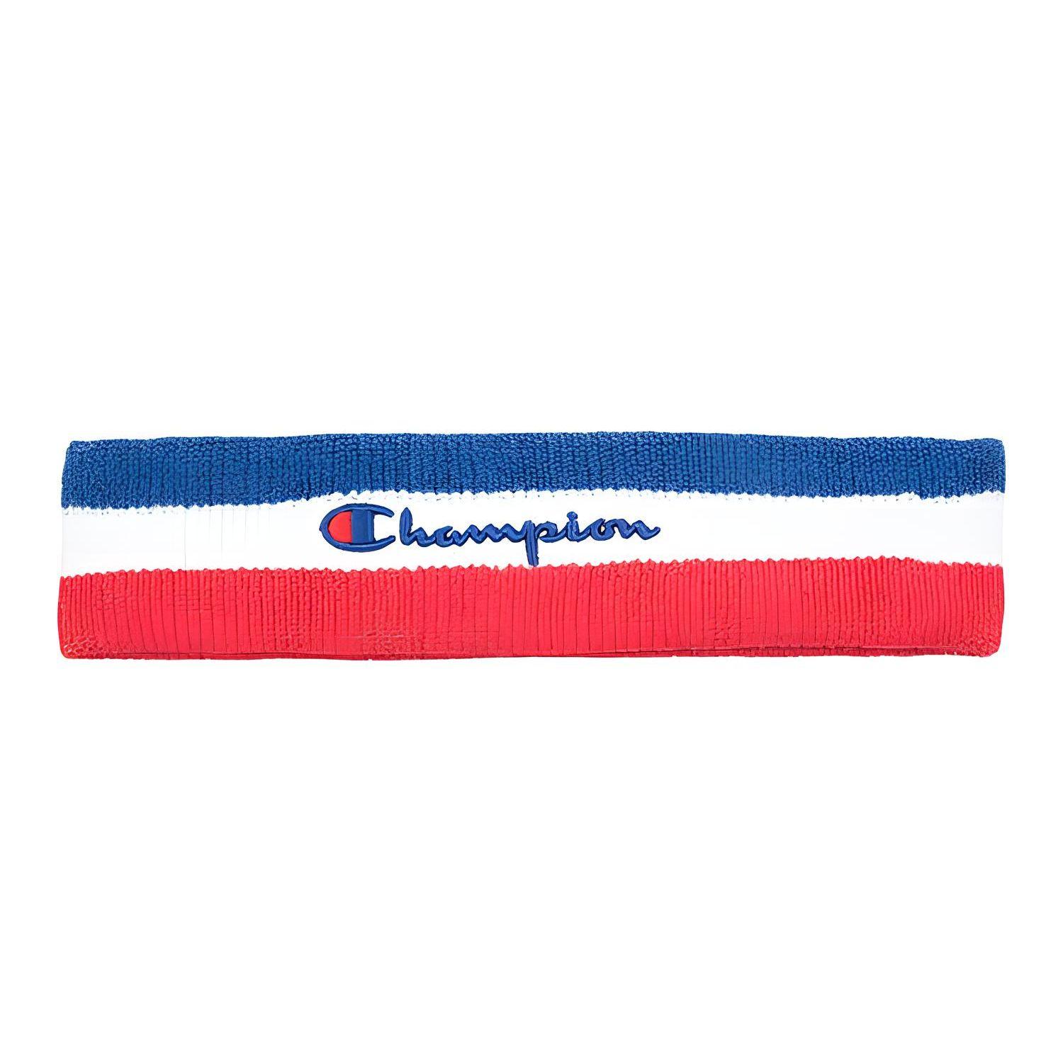Champion Embroidered Cursive Font Color Block Headband Unisex accessories Blue White H0546-OGO ONE SIZE