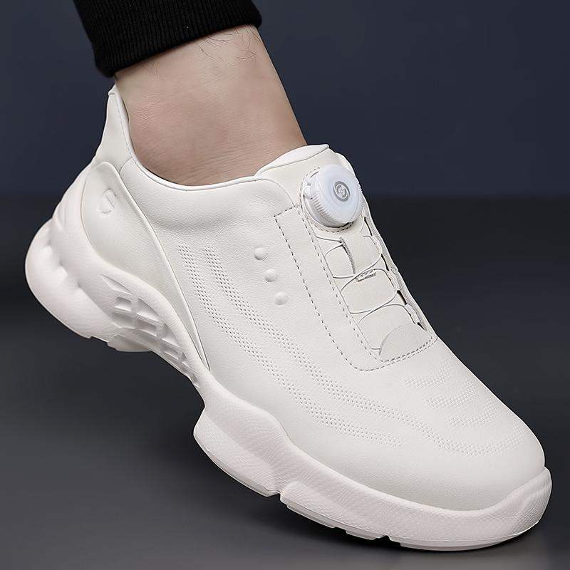 Fashion 2025 Spring Thick Soled Rotating Button Sports Sneakers Men's Mountaineering Shoes Outdoor Soft Soled Sports Shoes Black