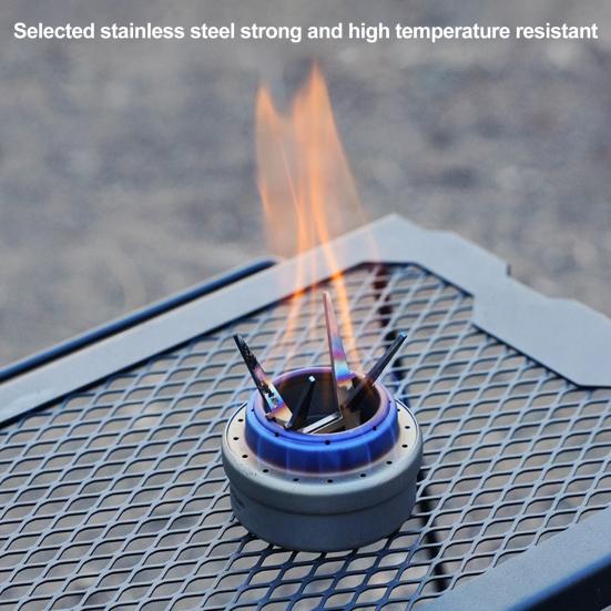 Dış Mekan Ocağı İç Tutucu Taşınabilir Sökülebilir Ağır Hizmet Paslanmaz Çelik Kamp Su Isıtıcısı Dört Köşe Destek Braketi Standı