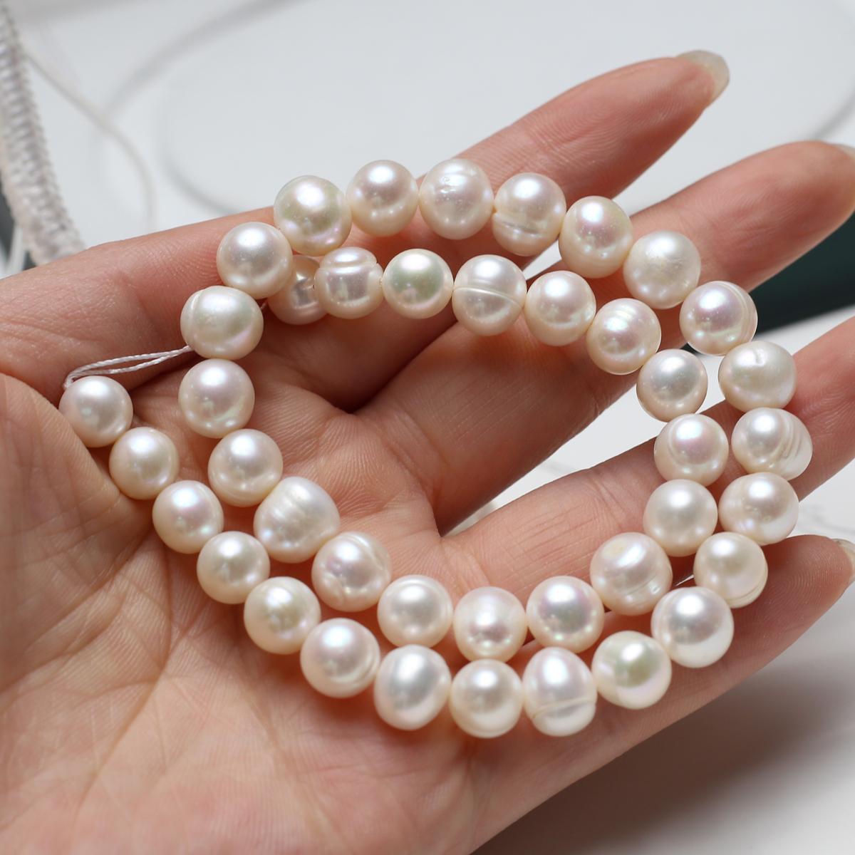 

1 нить, белые искусственные жемчужные бусины, круглые бусины-разделители ручной работы, 9-10 мм, для самостоятельного изготовления ожерелий, браслетов, аксессуаров, изготовления ювелирных изделий, 36 см 1String-9-10mm/36cm белый