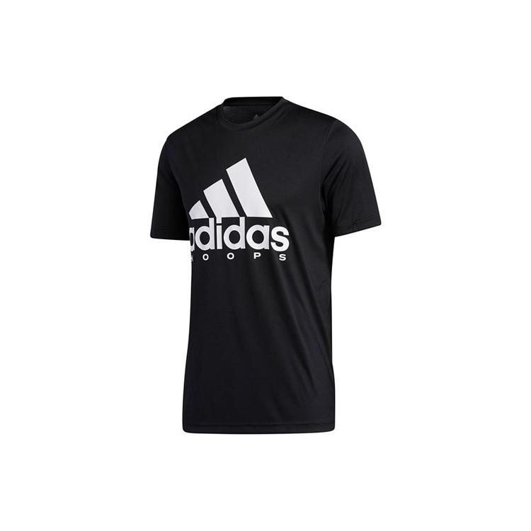 Adidas T Shirts Men's Black Crew Neck Moderate Straight Fit GN7265
