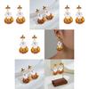 Unique Vintage Style Halloween Pumpkin Ghost Earrings With Sparkling Rhinestones For Women