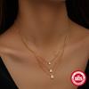 Fashion S925 Sterling Silver Petal Element Three-Layer Stacking With Perfect Neck Effect Necklace