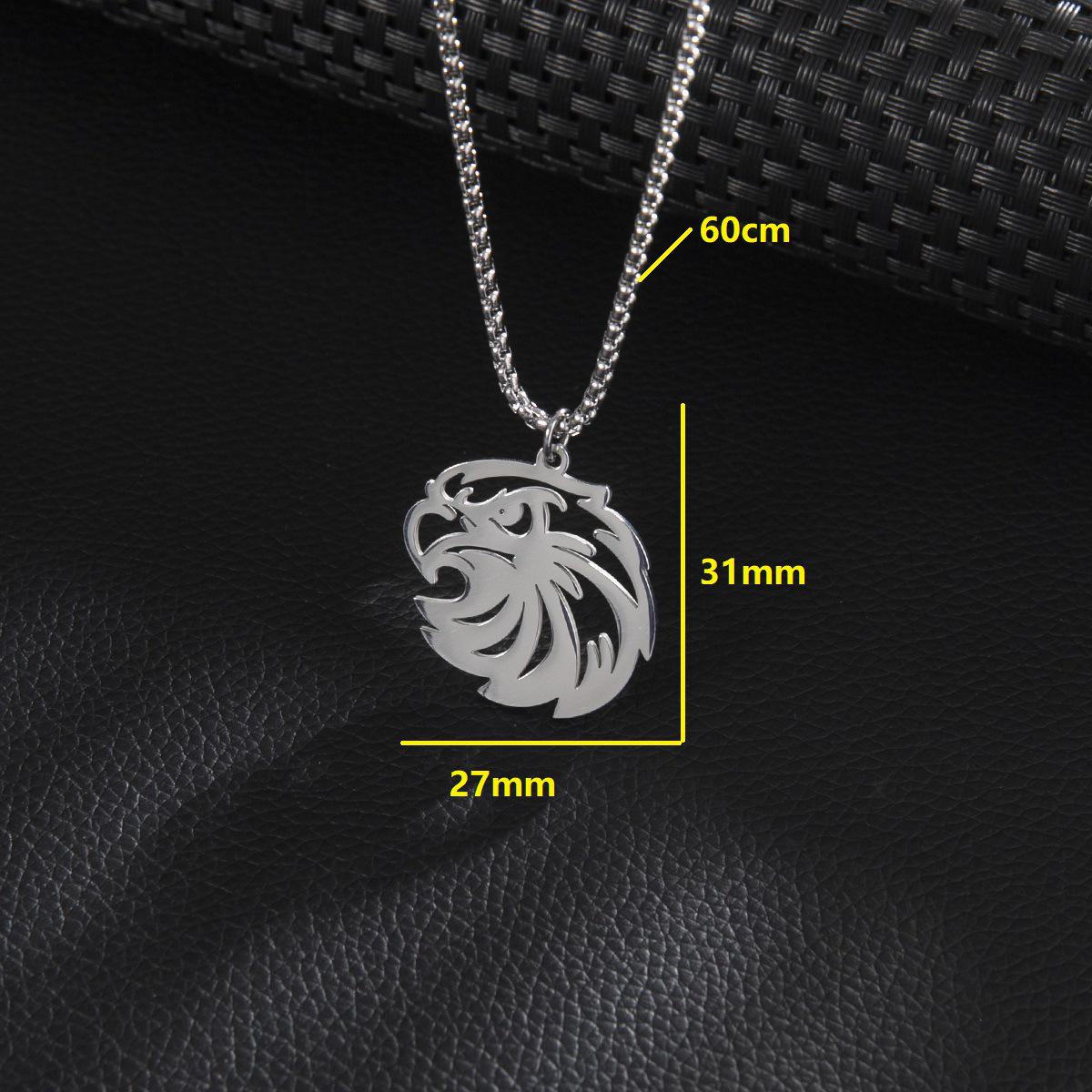 Cross Retro Punk-Style Stackable Necklace: Stainless Steel Eagle Pendant with Cuban Chain, Box Chain & Snake Bone Chain.