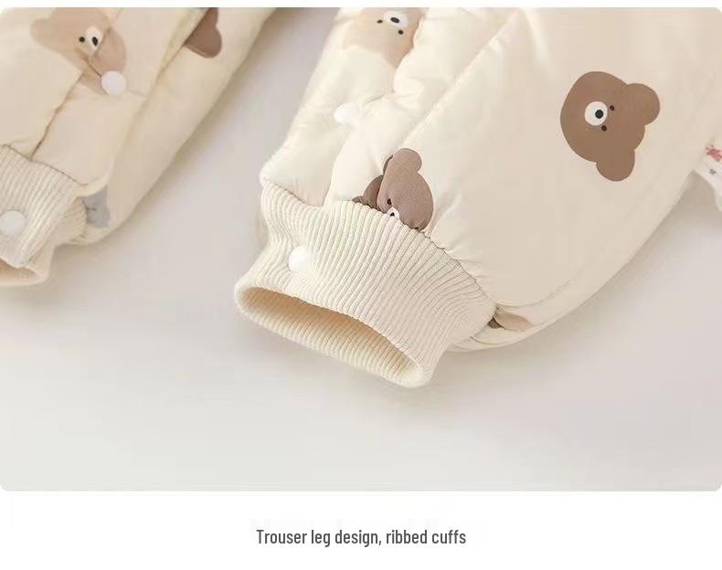 Super Cute Fleece-Lined Infant Jumpsuit – Winter Bodysuit for Newborns