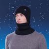 Warm Cap Winter Glove Cap Set Neck Warmer Solid Beanie Fashion Knitted Hat Gloves Scarf  Men Male