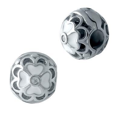 Silberner Clip-Charm mit Emaille (1437704)