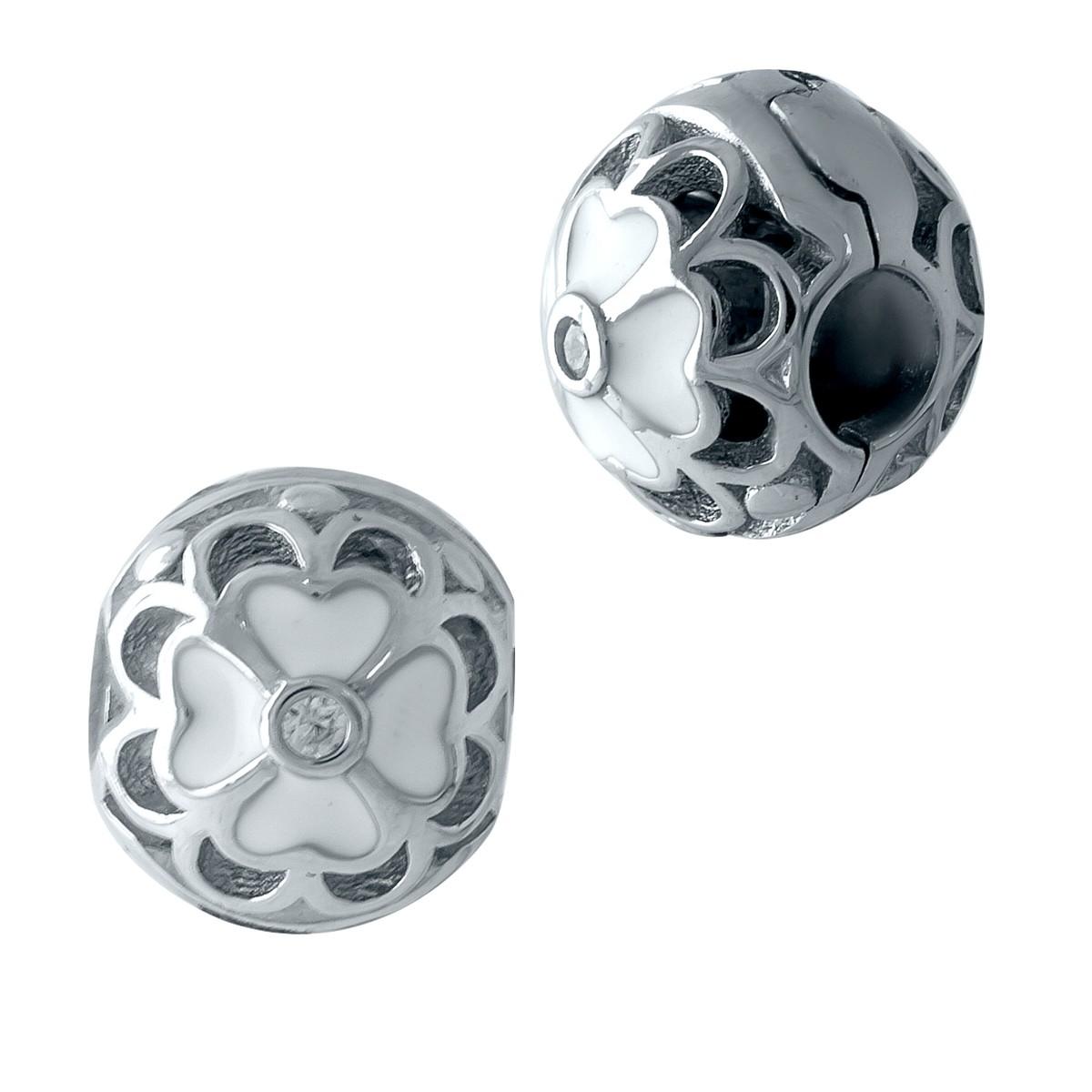 

Срібний шарм-кліпс з емалью (1437704)