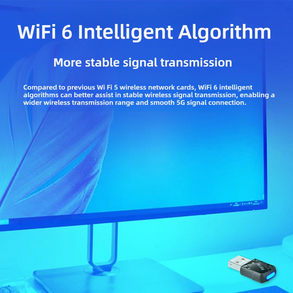 2 in 1 Bluetooth 5.4 USB WiFi 6 Adapter 900Mbps Wireless Network Card Dual Band 2.4G 5G USB Dongle Fast Stable Connection