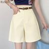 ZANZEA Women Casual Solid Color Loose Summer Short Pants