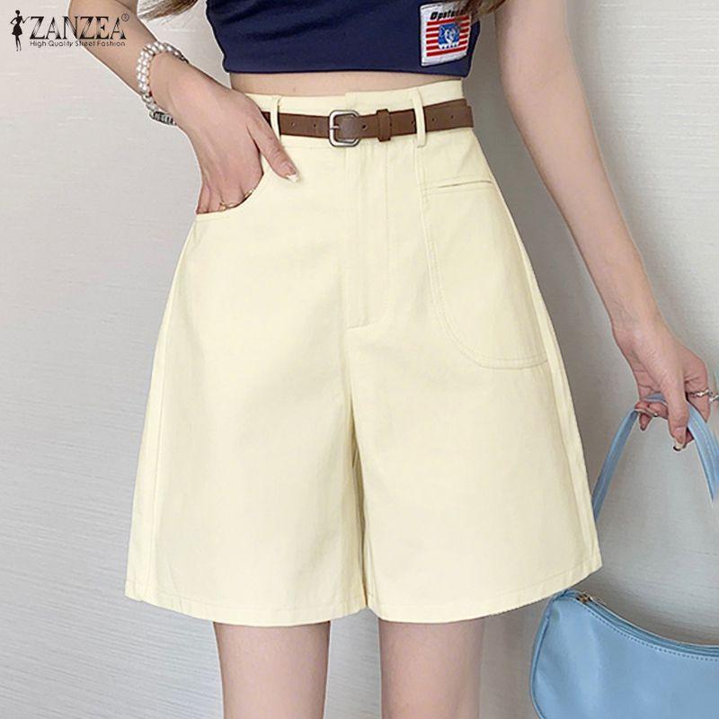 ZANZEA Women Casual Solid Color Loose Summer Short Pants