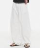 DNSR Curved Herringbone Stripe Denim Pants White