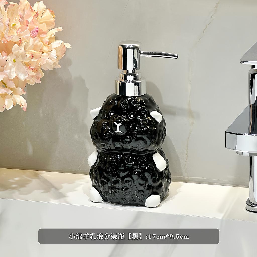 Cute Little Sheep Ceramic Hand Wash Liquid Bottle Toilet Shower Gel Detergent Press lotion Bottle shower shampoo dispenser