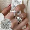 Korean Style S925 Silver Plated Geometric Open Finger Ring - Women's Vintage Hip Hop Jewelry for Index or Pinky Finger.