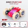 Dinosaur Colorful Lights Double-Sided Stunt Car With Crack Tumbling Arm Children'S Remote Control Toy Car Rc