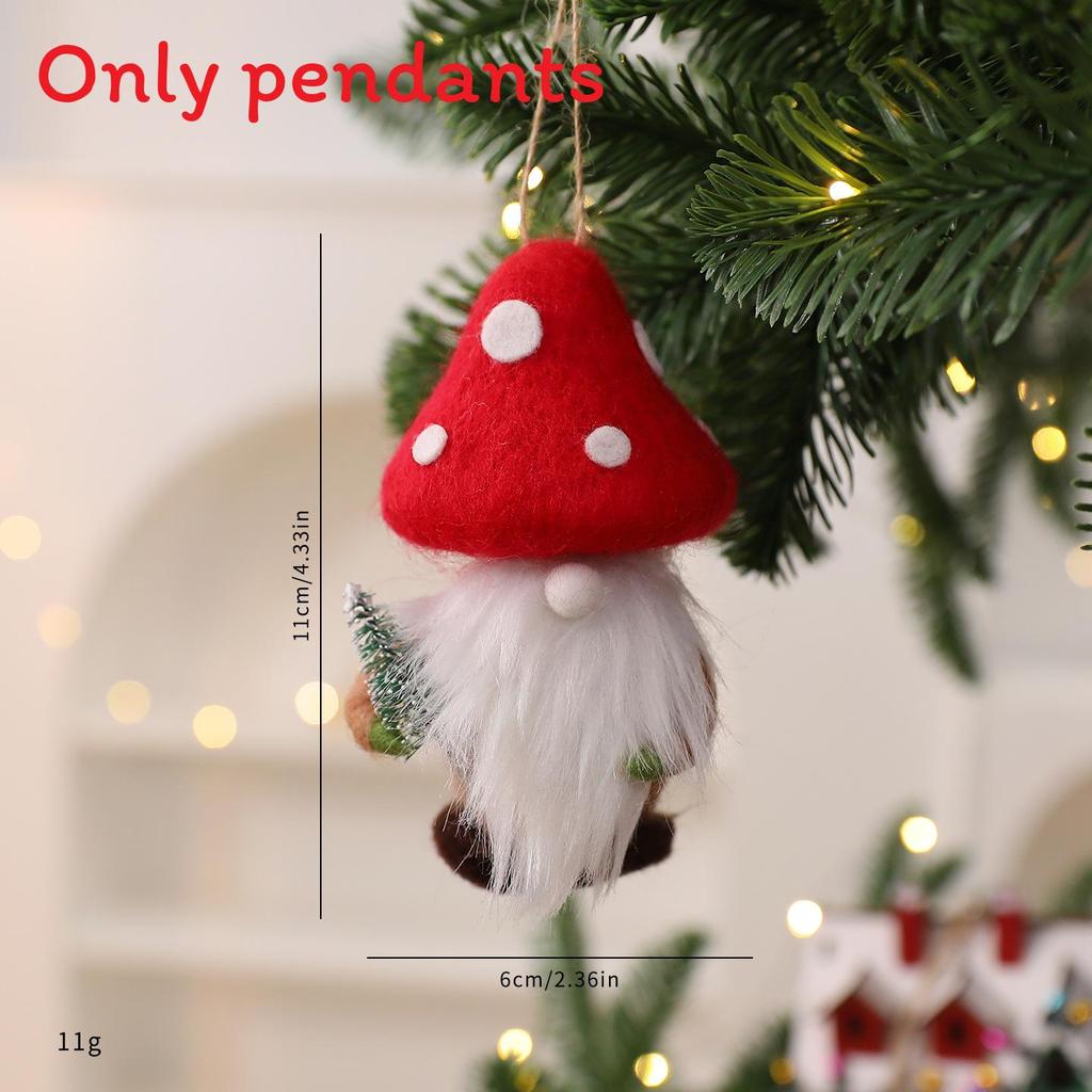 Christmas Gnome Hanging Decoration Mushroom Elf For Holiday Decor