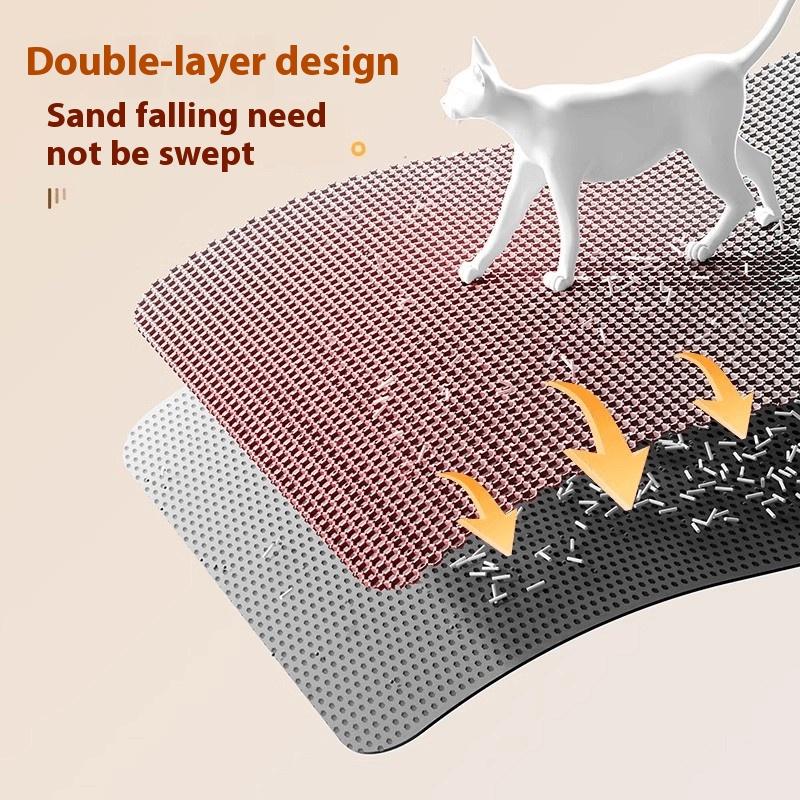 90X60CM Cat Litter Mat Waterproof Double Layer Pet Litter Box Mat Pet Toilet Cat Mat Nonslip Sand Cat Washable Mat Pet Clean