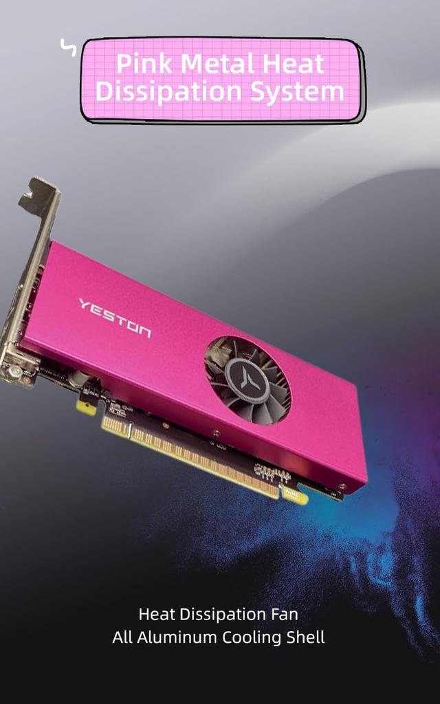 Yeston GeForce RTX 3050 6GB GDDR6 Low Profile Mini Graphics Card (with Half-Height Stop)