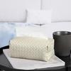 Yousheng PU Leather Tissue Box, with Smooth Paper Outlet Opening, Soft Rounded Weaving Surface Tissue Holder for Home
