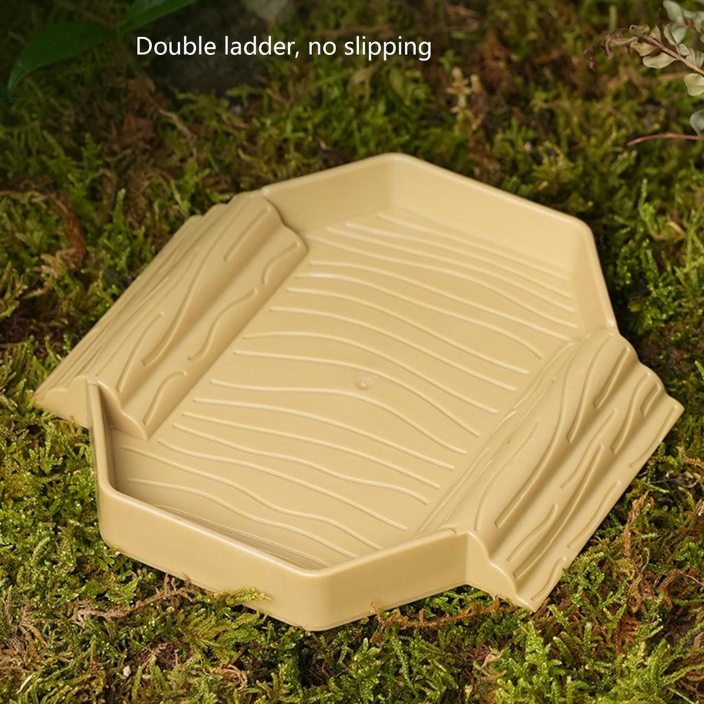 Miniature Turtles Soaking Tub Habitat Simulation Plastic Reptiles Bath Water Basin with Ramp For Indoor And Outdoor