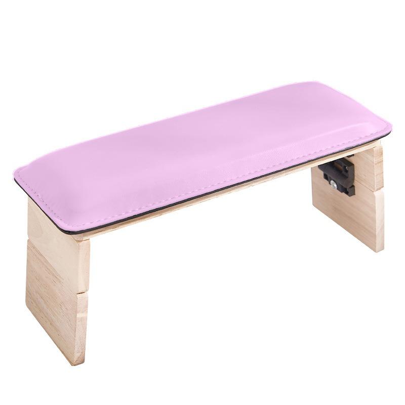 

New PU Leather Nail Rests, Double Folding and Three Heights Nail Art Hand PIllow, High&Low Wooden Foldable Nail Salon Tools, фіолетовий