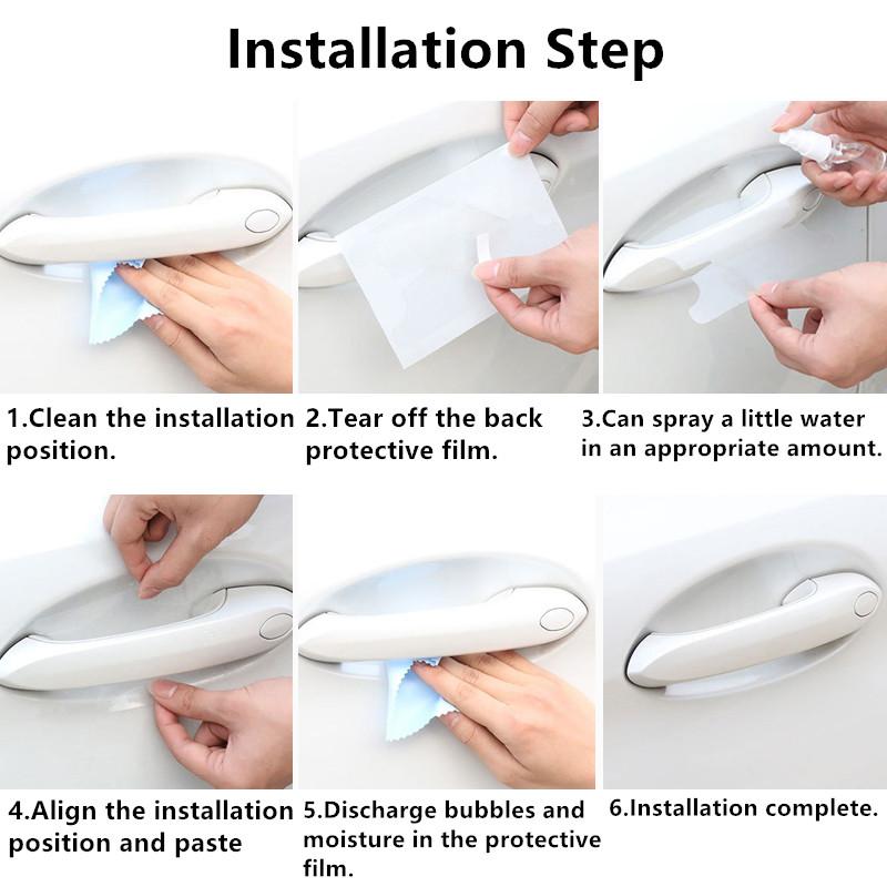 GLC GLB 8pcs Auto Door Wrist Transparent Protector Side Handle Decal for Mercedes Benz W124 W203 W204 W205 W212 GLS GL CLA GLA