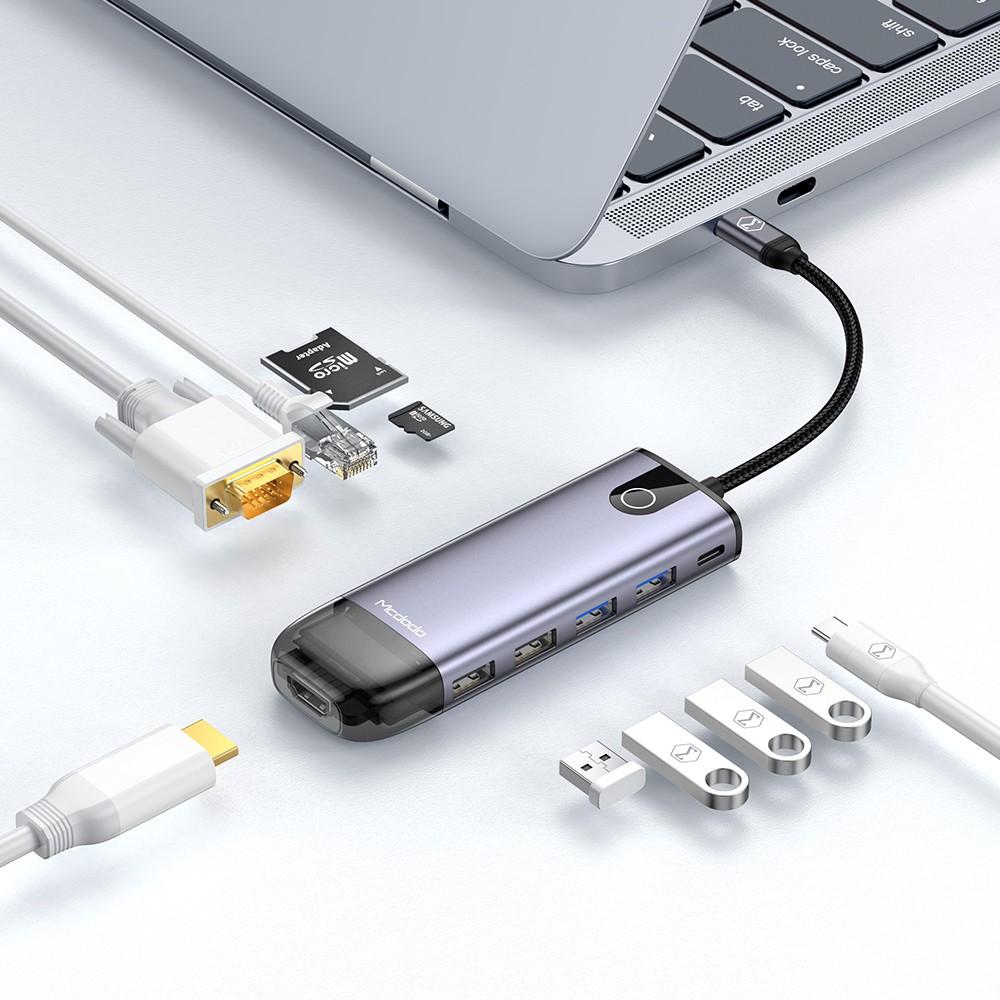 Mcdodo 10In1 Usb-C Rj-45 Vga Hdmi 4K Laptop Hub For Macbook M1 Hu-7420